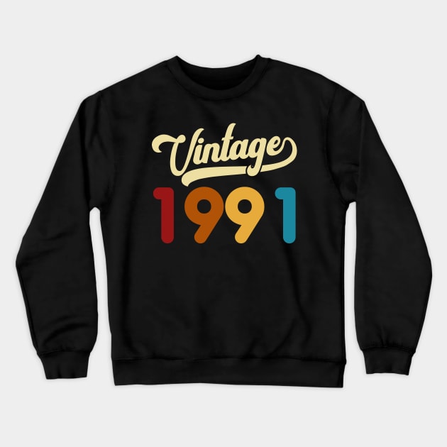 1991 Vintage Gift 29th Birthday Retro Style Crewneck Sweatshirt by Kimko